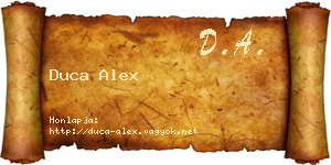 Duca Alex névjegykártya